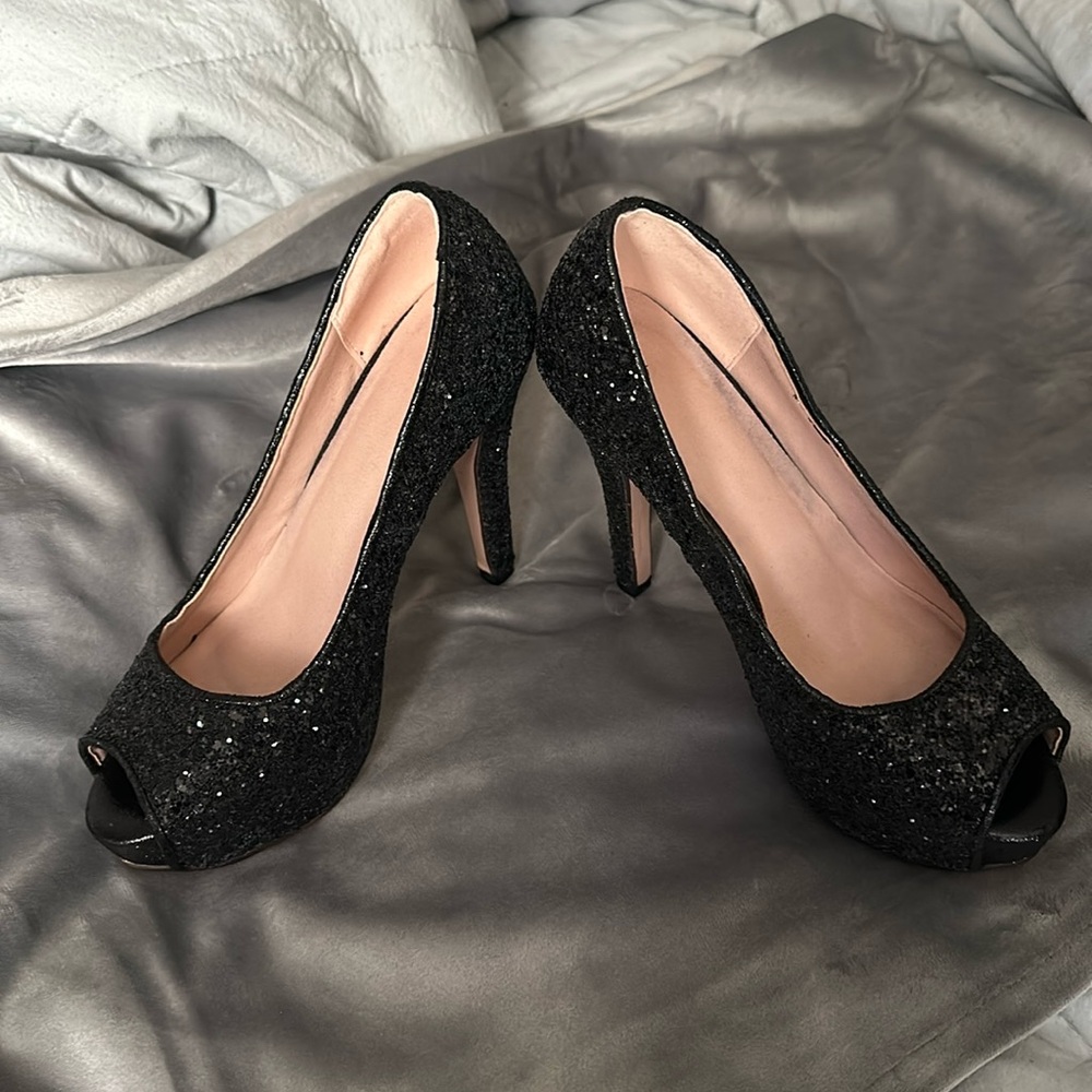 Sparkly platform heels